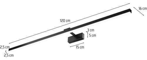 LED-Spiegelleuchte | 120 cm | Badezimmerbeleuchtung, Bilderbeleuchtung | MIH-120CM