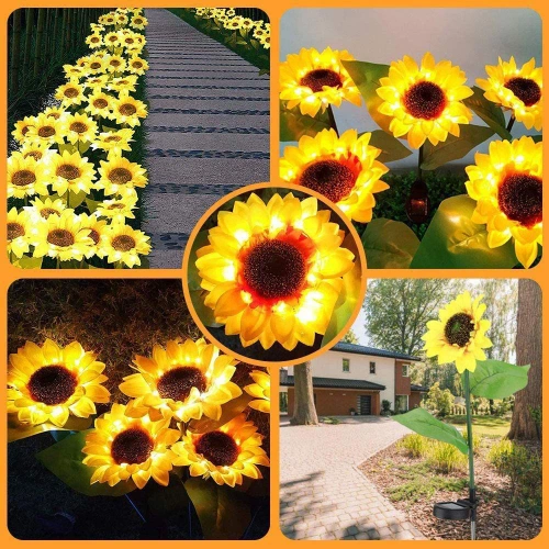 Solarblume | Solar-LED-Gartenlaterne Sonnenblume | 68 cm, 600 mAh | FLD-21-GELB