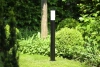 Stehende Gartenlaterne, runder Pfosten für E27-Glühbirne | 230V Stromversorgung, Edelstahl | Mattschwarz, 90cm | LLR-90CM