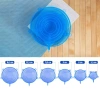 Universale Silikon-Abdeckungen | Set elastischer Deckel, 6 Stück | blau | FLR-6PCS-BLUE