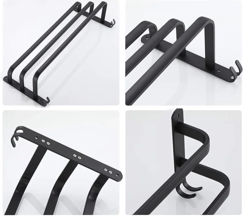 Handtuchhalter | Wandhalterung für das Badezimmer | Badezimmerstange | MJR-50CM-3-BLACK
