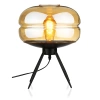 Stilvolle Nachttischlampe mit Glaslampenschirm | Moderne Glas-Tischlampe | BH-233-BROWN