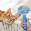 Hundekatzenhaarentfernungsbürste | Selbstreinigende Tierpflegebürste | PSC-195-BLUE