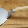 Stahl-Pizzaschaufel | Brot- und Gebäckschieber | Runde Ofenschaufel | MD-120-SILVER