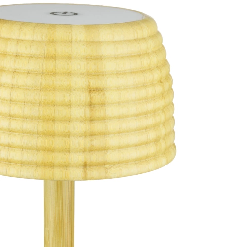 Bambus LED-Tischleuchte mit berührungsempfindlicher Farbeinstellung | Kabellose Nachtlampe mit eingebautem 1500 mAh Akku, USB-C | YG-VM41B