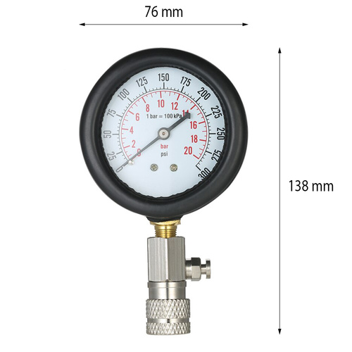 Kraftstoffdruckprüfer für Benzinmotoren | Kompressionsdruckmesser | 8 Elemente | 0-20 BAR | CPG-09