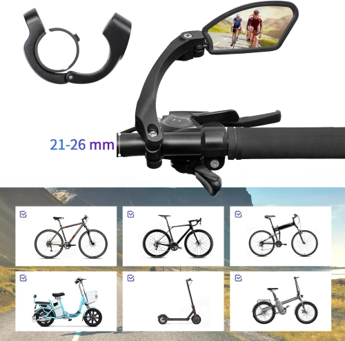 Fahrradlenkerspiegel | rechtsseitiger Rückspiegel für E-Scooter, drehbar | HSJ-210-Right