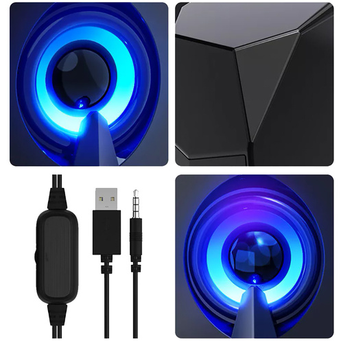 Computerlautsprecher 2.0 mit LED-Beleuchtung | 6W RMS 20Hz-20kHz 4ohm | S5