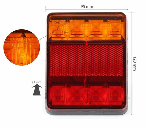 24V | PAAR Komplette LED-Heckleuchten für Anhänger, Auflieger, Landmaschinen | E4-Zulassung