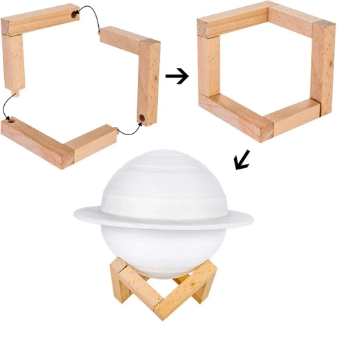 Tischlampe in Form von Saturn | Nachtlicht mit RGB-Fernbedienung | Farbwechselnde Kinderlampe | XK-D13