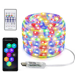 LED-Streifen | 5 m | WS2812B RGBIC, Neon-Lichtschlauch, IR-Fernbedienung, Bluetooth, IP65, USB | ASF-RGB-5M