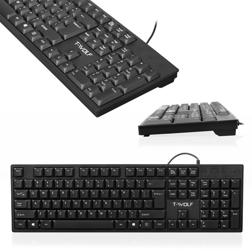 Tastatur | flaches, kabelgebundenes Modell mit Ziffernblock, niedrige Tastenhöhe, leise, für Büro | T15