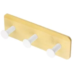 Bambus-Kleiderbügel | Handtuchhalter | Kleiderhaken mit drei Haken | YG-DH16-WHITE