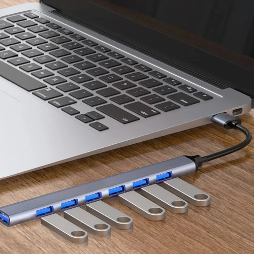 USB-Hub mit 7x USB-A-Anschlüssen | Adapter, 7-in-1-Verteiler | HUB