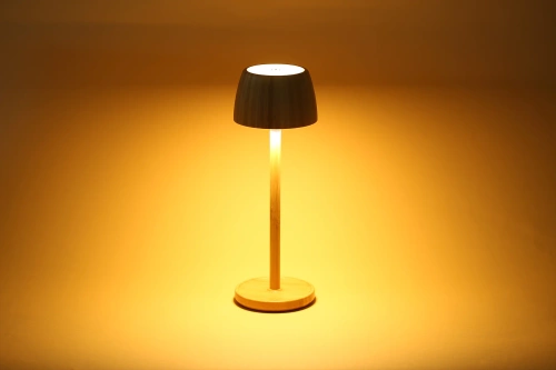 Bambus LED-Tischleuchte mit berührungsempfindlicher Farbeinstellung | Kabellose Nachtlampe mit eingebautem 1500 mAh Akku, USB-C | YG-VM41A