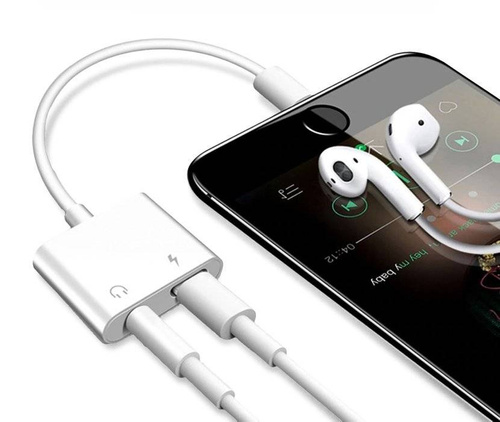 Adapter für iPhone Lightning - Jack + Lightning | Audio-Adapter für das iPhone-Telefon | UA-009