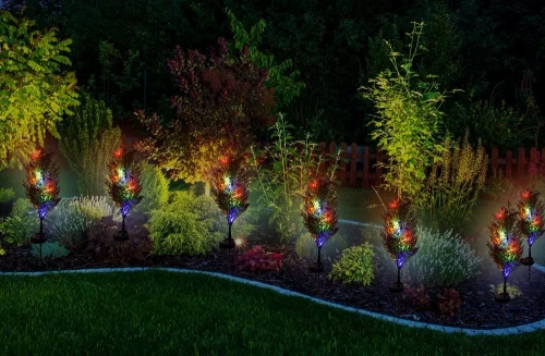 Sonnenblume Solar | Garten Solar LED Lampe Zypresse | 80 cm, 600 mAh | FLD-32-C