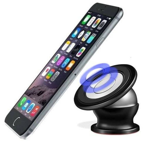 Magnetischer Aluminiumhalter für Telefon / Tablet / Navigation | M047-Schwarz