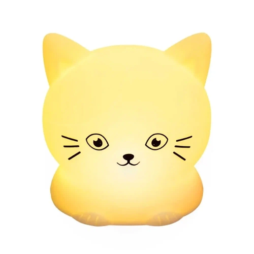 LED-Nachtlicht Katze | tragbare Kinderleuchte mit 9 Lichtfarben | USB-aufladbar | JL-228