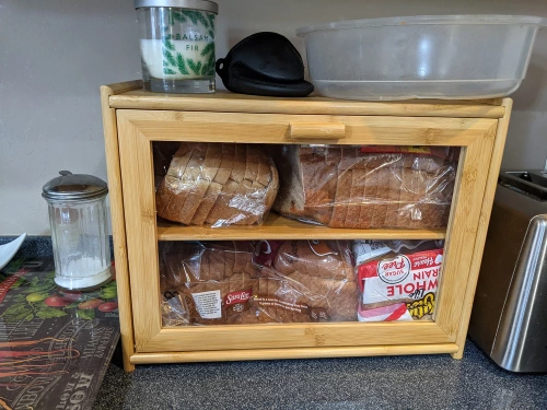 Bambus Brotkasten mit Regal | Großer Brotkasten für Brot, Brötchen | FC-B317