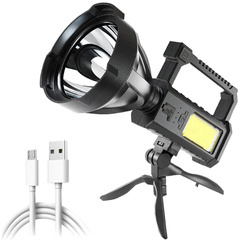 LED-Handscheinwerfer mit Akku und Universal-Stativ | 1.000 lm, 4 Leuchtmodi, bis zu 8 h Leuchtdauer | TL-832-BLACK