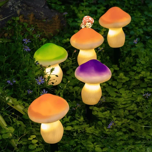 Garten Solar-LED-Lampe Pilze 3 Stück | 22 cm, 600 mAh | FLD-19-W