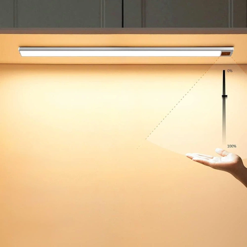 Möbellicht mit Bewegungssensor | Kabellose Nachtlampe mit Sensor | LED-Unterbauleuchte 60 cm | HSL-S60CM-SCHWARZ