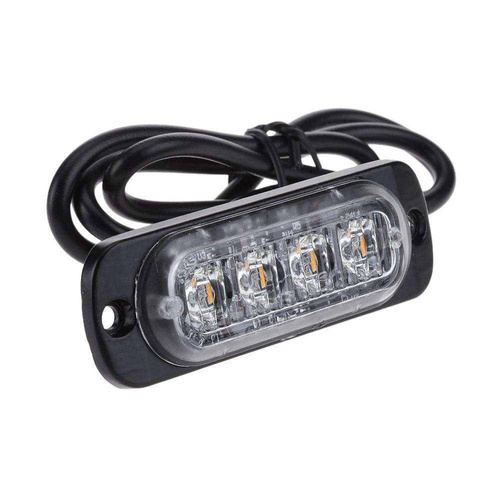 Warnleuchte 4 LED orange | Stroboskop | Umrißleuchte | 18 Beleuchtungsmodi | LED-04T-Y