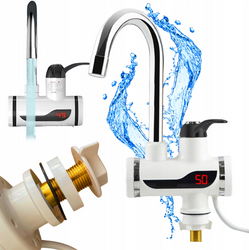 Elektrischer Wasserhahn | Durchlauferhitzer, schwenkbarer Auslauf | weiß | RY-008