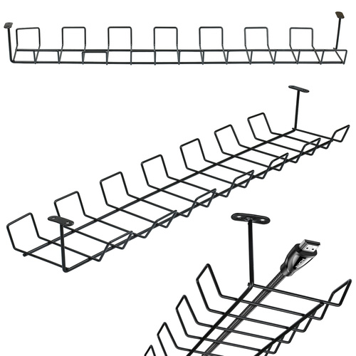Kabel-Organizer für Schreibtischunterbau | Schwarz | ZW-J725