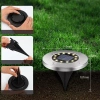 Solar Bodenleuchte, Gartenleuchte, Einbaustrahler | 16 LED | Edelstahl | ⌀ 11,5cm | YNG-16LED-WC