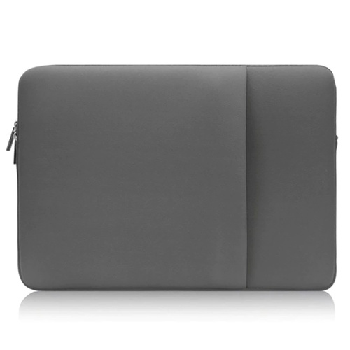 Neopren-Laptop-Hülle 15,6" | zusätzliche Tasche | grau | BR02