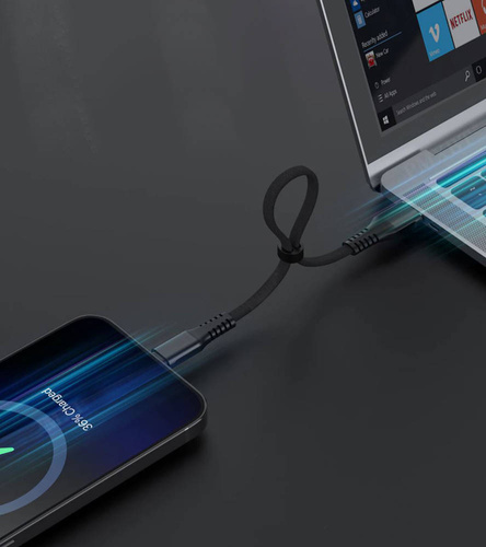 Kurzes USB-Kabel - USB-C Quick Charge 3.0 | 30 cm | Datentransfer, Android Auto | UC-020-TPC