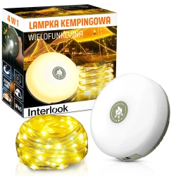 LED-Campinglampe mit 10 m Lichterkette, Powerbank, Magnet und integriertem 2.000 mAh Akku | 5 Leuchtmodi | KQ-5004