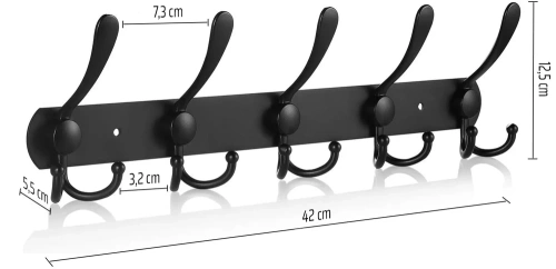 Metallkleiderbügel | Handtuchhalter | Wandhaken | Kleiderhaken | DSW-H05-SCHWARZ