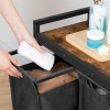 Wäschekorb mit Regal | Dreifach-Wäschekorb | Wäschekorb mit Rollen | MZ-B30-SCHWARZ