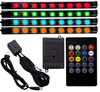 RGB-LED-Autoinnenbeleuchtung über USB | Bluetooth-Verbindung mit der Anwendung auf dem Telefon | 4x LED-Streifen 9 Dioden 5050 15cm | IR-Fernbedienung | Musikmodi
