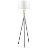 Weiße Stehlampe | Modernes, stilvolles Beleuchtung für Wohnzimmer, Schlafzimmer | Weiße Stehlampe mit Metallgestell | HM112-WHITE