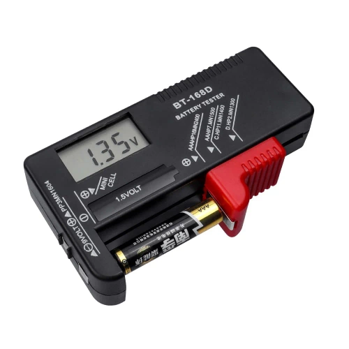 Digitales Voltmeter | Universeller Batterie- und Akkutester | schwarz | BT-168D-BLACK