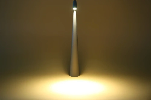 Tischleuchte | 43 cm | kabellose Nachttischleuchte mit integriertem Akku, Touch-Steuerung | grau | HMS-455-GREY