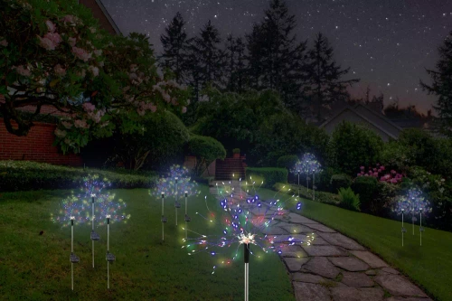 Garten Solar LED Feuerwerk Laterne | 84cm, 600mAh, 200 RGB LED | LFW-B200-Color