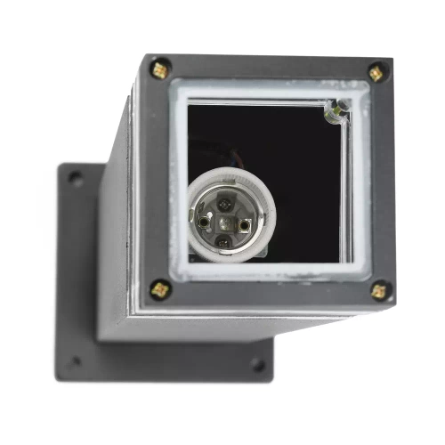 Gartenleuchte stehend, quadratischer Aluminiumsockel 90 cm | 230 V, E27-Fassung | schwarz matt | LLS-90CM