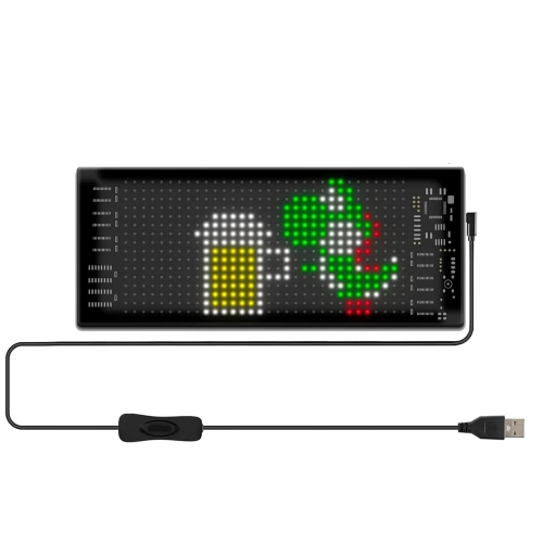 Programmierbare LED-Anzeigetafel „Devil Eyes“ | 70 x 173 mm | RGB-Panel für Auto und Lkw | individuelle Schriftzüge und Animationen | HRP-1632