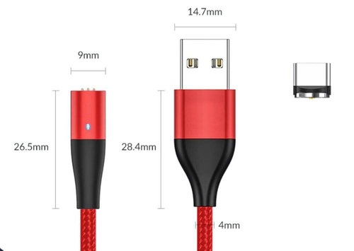 3-in-1 1M | Magnetisches 5A-Kabel für schnelles Laden und Datentransfer | 3 Anschlüsse | AM60