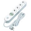 Steckdosenleiste 4 Steckdosen + 4 USB-Anschlüsse | Verlängerungskabel 1,8 m | LH-4423
