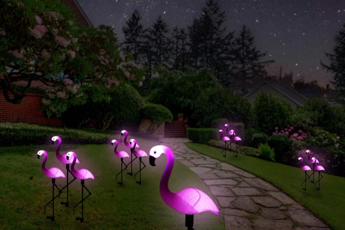 Garten Solar-LED-Laterne Flamingos 3er Set | 51cm, 600mAh | BRD-3IN1