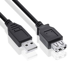 USB-Verlängerungskabel | Stecker Typ A männlich + Buchse Typ A weiblich | 1,5 Meter | UE2.0-1.5M-Black